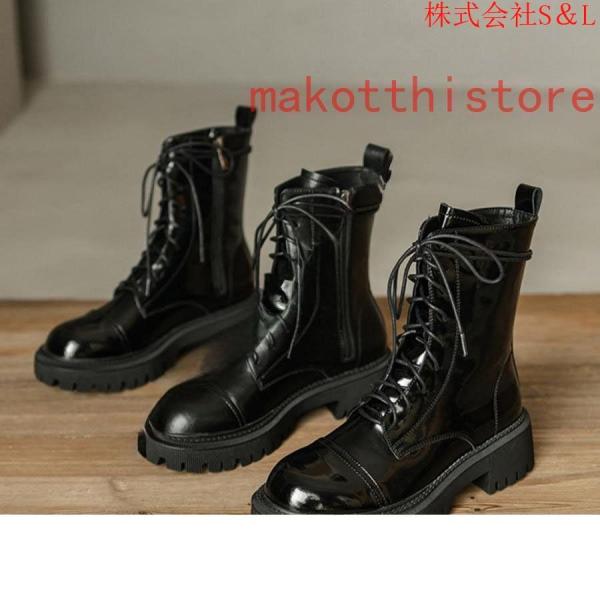 レディース ブーツ シューズ 8ホール 革靴 皮靴 本革 レースアップ クラシック S＆L トレッキング シューズ 通気性 アウトドア 日常着用 安定感有通勤通学 4.5cm