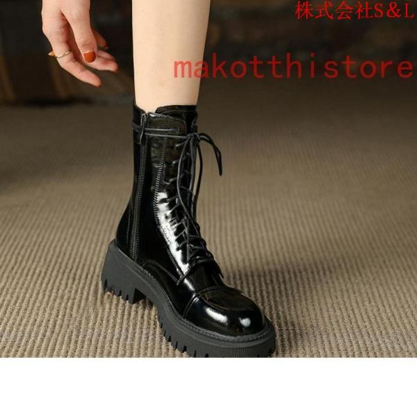 レディース ブーツ シューズ 8ホール 革靴 皮靴 本革 レースアップ クラシック S＆L トレッキング シューズ 通気性 アウトドア 日常着用 安定感有通勤通学 4.5cm