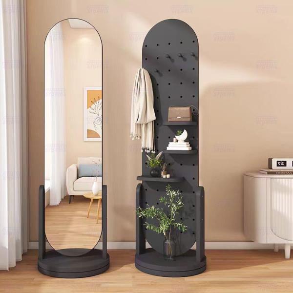 回転式スタンドミラー全身鏡収納北欧姿見鏡おしゃれ大型ミラー木製飛散防止