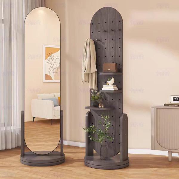 回転式スタンドミラー全身鏡収納北欧姿見鏡おしゃれ大型ミラー
