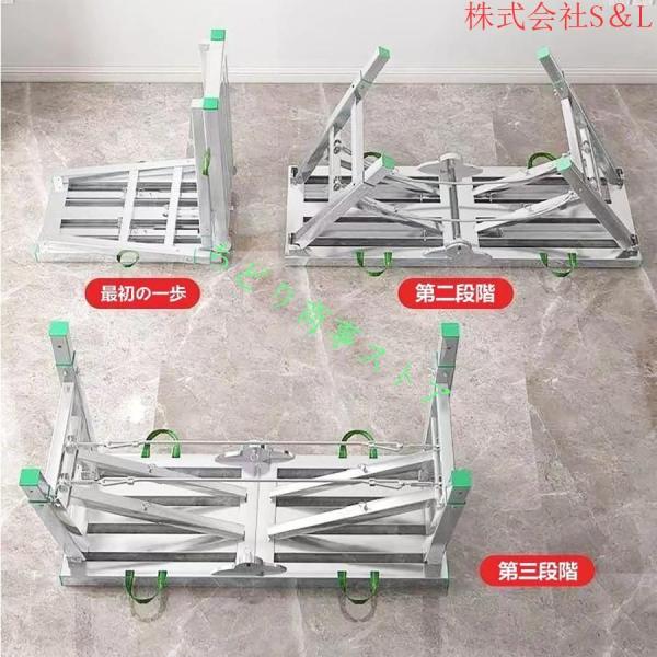 足場台 踏み台 伸縮脚付高所作業台 折りたたみ式 洗車台 足場台 多目的 折りたたみ 軽量 室内足場板 安全 株式会社S＆L持ち運び便利_6