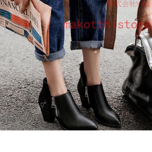 7cmヒール レディースブーツ アンクルブーツ ショート ブーティー 大人 カジュアル クッション 身長アップ 太めヒール 錦サイドジッパー 通勤 春秋冬用 ブーツ 7cmヒール レディースブーツ アンクルブーツ ショート ブーティー 大人