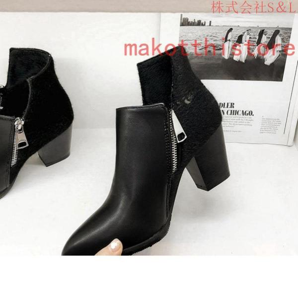 7cmヒール レディースブーツ アンクルブーツ ショート ブーティー 大人