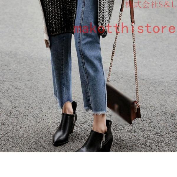 7cmヒール レディースブーツ アンクルブーツ ショート ブーティー 大人 カジュアル クッション 身長アップ 太めヒール 錦サイドジッパー 通勤 春秋冬用 ブーツ 7cmヒール レディースブーツ アンクルブーツ ショート ブーティー 大人