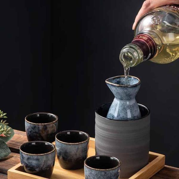 木製トレー付き おちょこ セット おしゃれ 7点セット セラミック 徳利