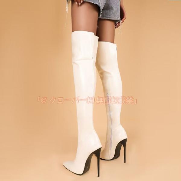 ロングブーツ レディース長靴 履きやすいニーハイブーツピンヒールサイドジップ ロングブーツ大きいサイズ 脚長効果 防寒 エンジニアブーツ クローバー株式会社 秋冬