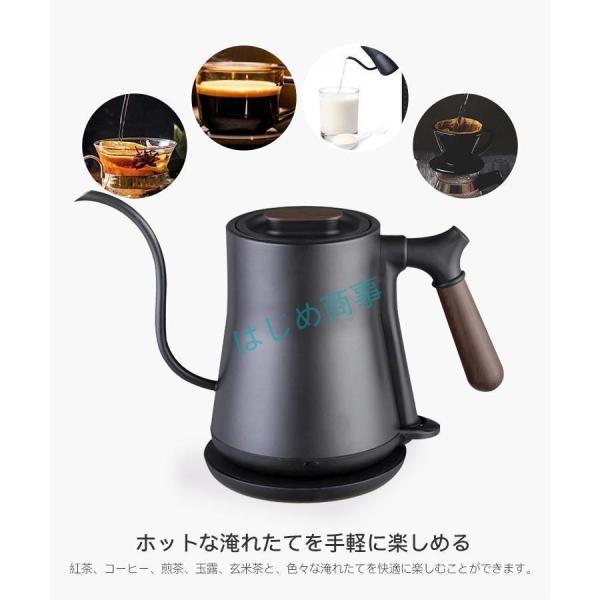 電気ケトル 電気ポット 細口 小型 おしゃれ ケトル 0.8L クローバー株式会社 ステンレス 自動オフ 空焚き防止機能 スリムノズル