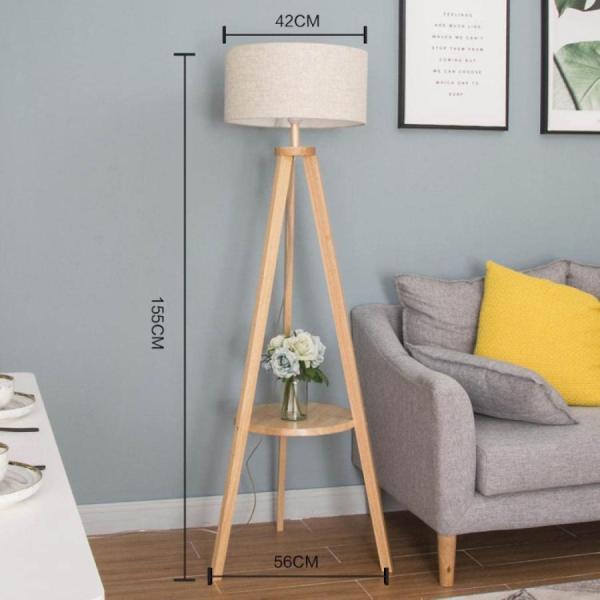 フロアランプ フロアライト 棚付き 高さ155cm 三脚 フロアスタンド LED