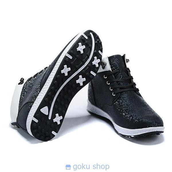 ゴルフシューズ スパイク レディース 23.0~25.5ｃｍ ホワイト おしゃれ ハイカット クローバー株式会社