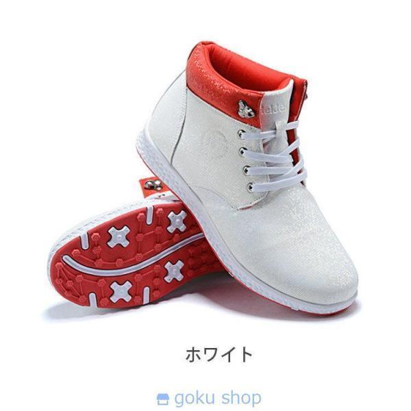 ゴルフシューズ スパイク レディース 23.0~25.5ｃｍ ホワイト おしゃれ ハイカット クローバー株式会社