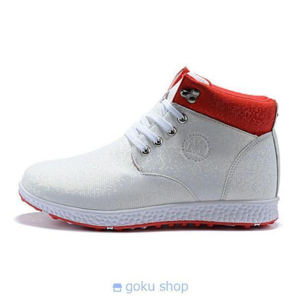 ゴルフシューズ スパイク レディース 23.0~25.5ｃｍ ホワイト おしゃれ ハイカット クローバー株式会社