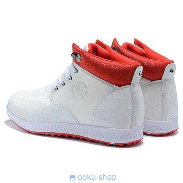 ゴルフシューズ スパイク レディース 23.0~25.5ｃｍ ホワイト おしゃれ ハイカット クローバー株式会社