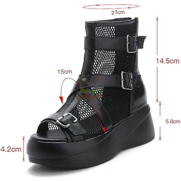 厚底サンダル サマーブーツ レディース 本革 厚底 夏 オープントゥ クローバー株式会社 シューズ 大きいサイズ 仕事 ブーツサンダル ウェッジソール OL 厚底サンダル サマーブーツ レディース 本革 厚底 夏 オープントゥ