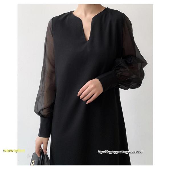 ワンピース レディース 夏物 シフォン 切り替えワンピース ロング