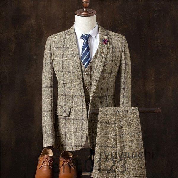 スリーピーススーツ3ピーススーツビジネススーツスーツセット3点