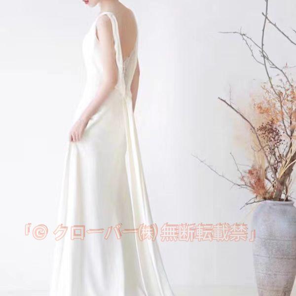 春新品ウェディングドレス ドレス フォーマルドレス 可愛いドレス エレガント パーティードレス 花嫁ロングドレス クローバー株式会社 ワンピース結婚式 二次会