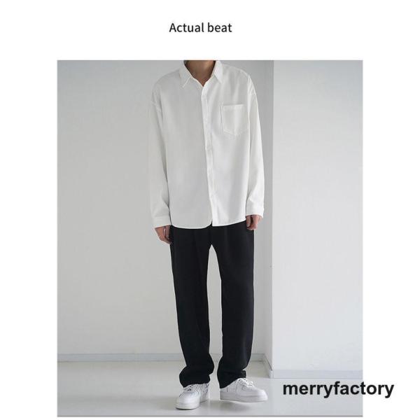 シャツ メンズ 紳士シャツ 無地 黒シャツ 白シャツ シャツ クローバー