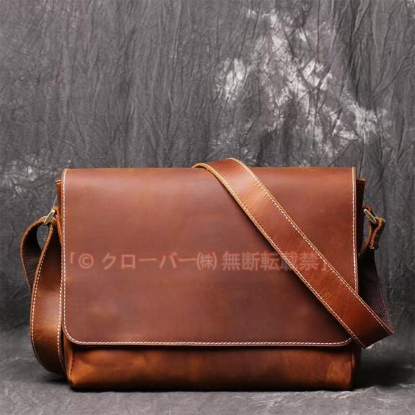 本革　メッセンジャーバッグ　ショルダーバッグメンズ 斜めがけ 2way 耐久 ビジネスバッグ　通勤バッグ カバン　牛革　通勤通学 　カジュアル クローバー株式会社