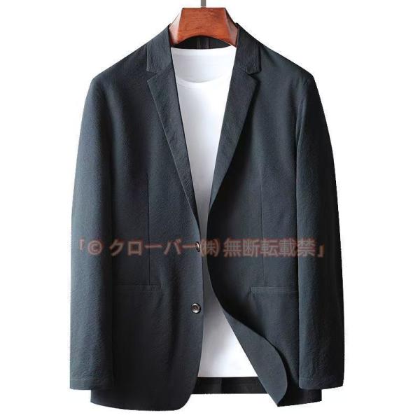 テーラードジャケット ジャケット メンズ 無地 開襟 カジュアル ビジネスコート クローバー株式会社 春 夏 秋 羽織り ネイビー