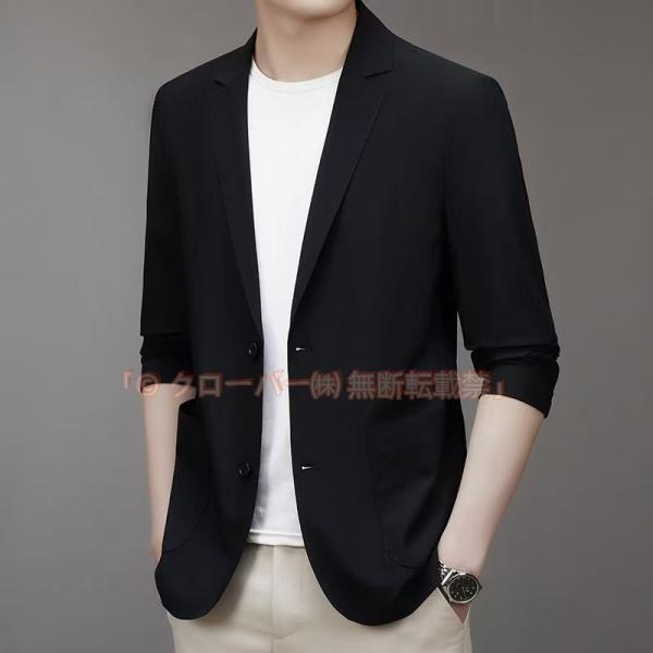 メンズジャケット ビジネス ひんやりサマージャケット カジュアル テーラードジャケット 夏リネンジャケット 無地 クローバー株式会社 長袖 薄手