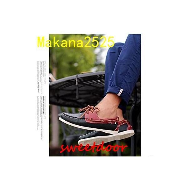 ボートシューズ メンズ デッキシューズ 本革 シューズ かかと踏める