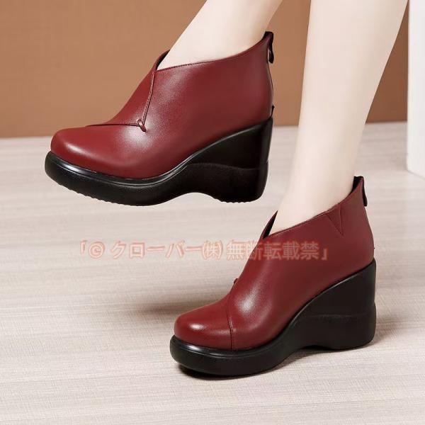 レディース ショートブーツ ハイヒール 身長アップ 厚底ブーツ アンクルブーツ プラットフォーム クローバー株式会社 ブーツ 厚底靴 バックジッパー 歩きやすい 疲れにくい