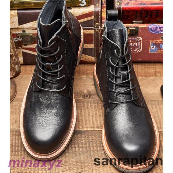 本革 メンズ 牛革 ワークブーツ トレッキングシューズ 登山靴 カジュアルシューズ 軽量 紳士靴 作業靴 防滑 耐磨耗 アウトドア