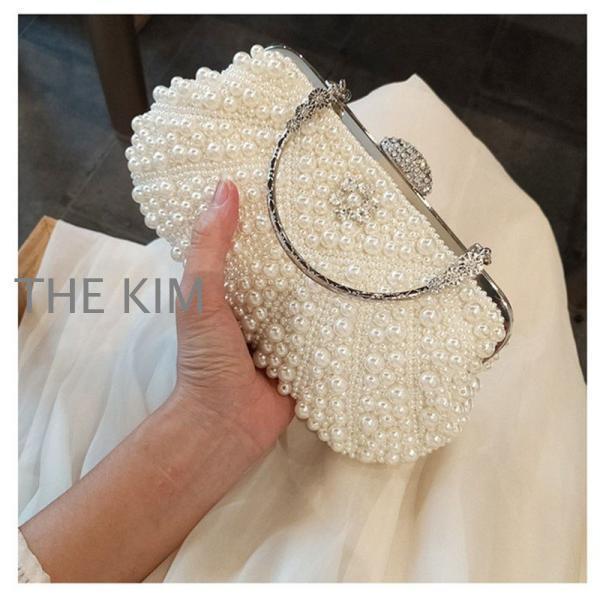 ハンドバッグ 結婚式 パールバッグ がま口かばん レディース 成人式