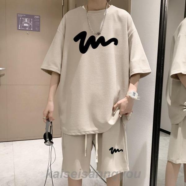 上下セット メンズ ゆったり ハーフパンツ Tシャツ 半袖 夏 クローバー株式会社 韓国 セットアップ ファッション ビッグTシャツ 上下 ショートパンツ ルームウェア 上下セット メンズ ゆったり ハーフパンツ Tシャツ 半袖 夏 クローバー