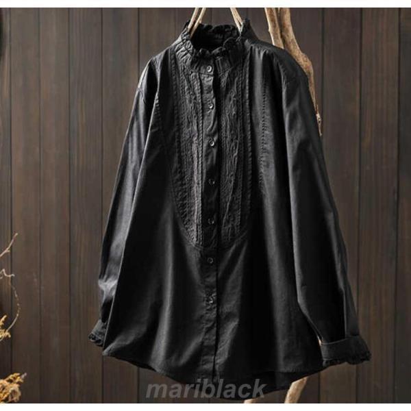 シャシャツ ブラウス レディース 春 夏 秋 長袖 クローバー株式会社 前