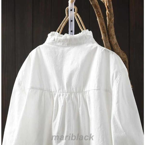 シャシャツ ブラウス レディース 春 夏 秋 長袖 クローバー株式会社 前