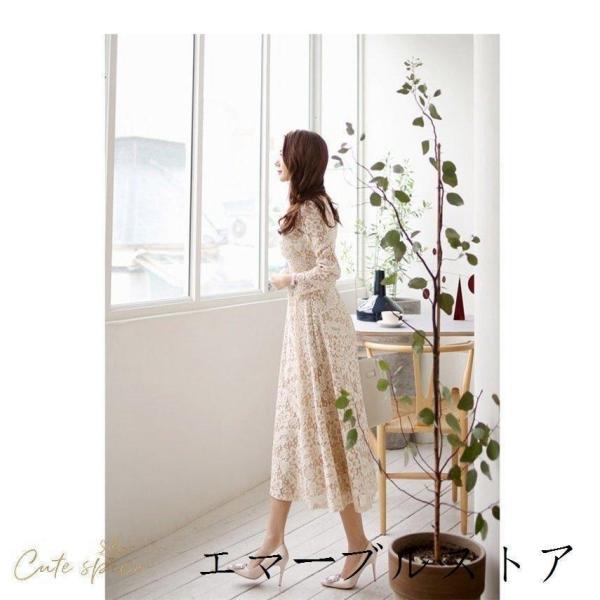 パーティードレス 結婚式 40代 20代 ロング 袖あり 長袖 クローバー