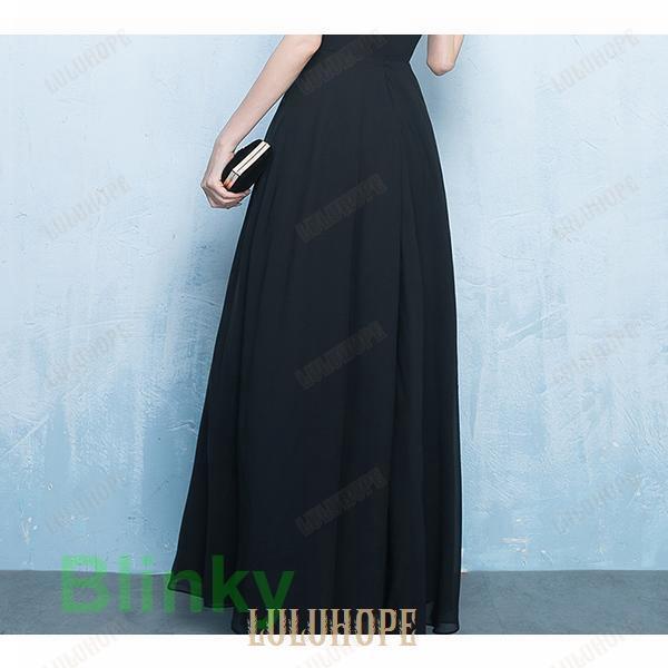 ロングドレス 黒 ワンピース 結婚式 演奏会用ドレス ピアノ発表会