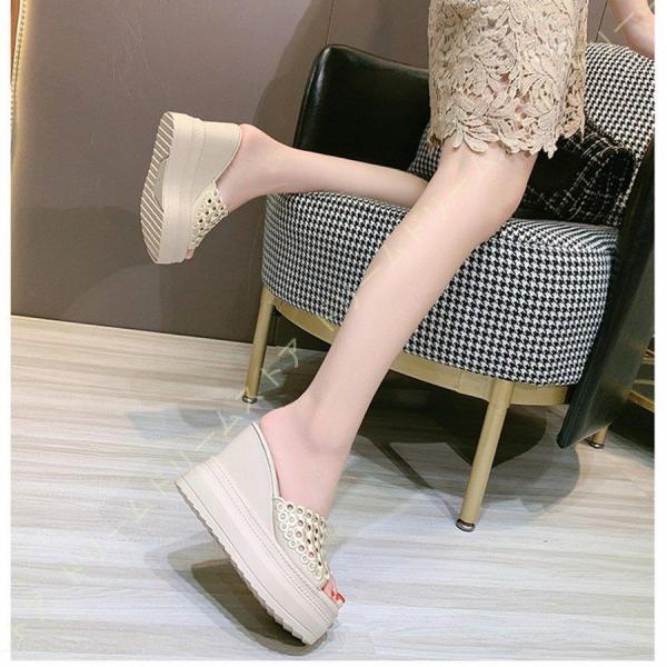 厚底 サンダル レディース ウェッジソールサンダル 春夏 ミュール 刺繍 クローバー株式会社 花柄 フラワー メッシュ 無地 黒 つっかけ 11cmヒール プラットフォーム 歩きやすい 厚底 サンダル レディース ウェッジソールサンダル 春夏 ミュール 刺繍