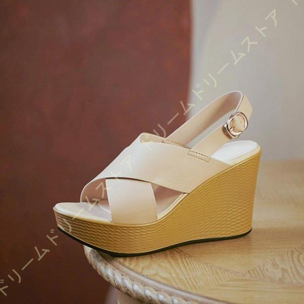 厚底 サンダル レディース ウェッジソール バックストラップ 歩き