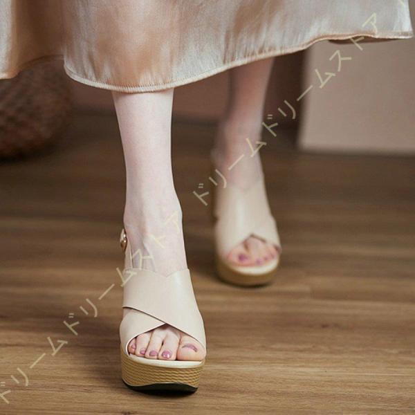 厚底 サンダル レディース ウェッジソール バックストラップ 歩き