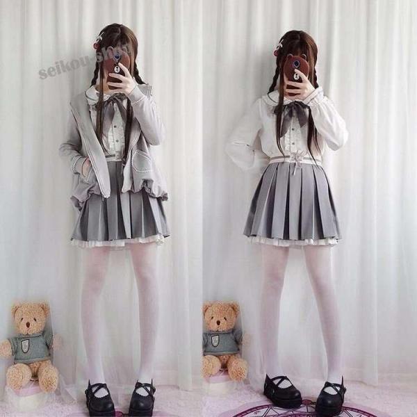 白スカートジャケット長袖学生服女子セットアップ制服コスプレレディースロリータ服シャツブラウスレディースワンピース クローバー株式会社 白スカートジャケット長袖学生服女子セットアップ制服コスプレ