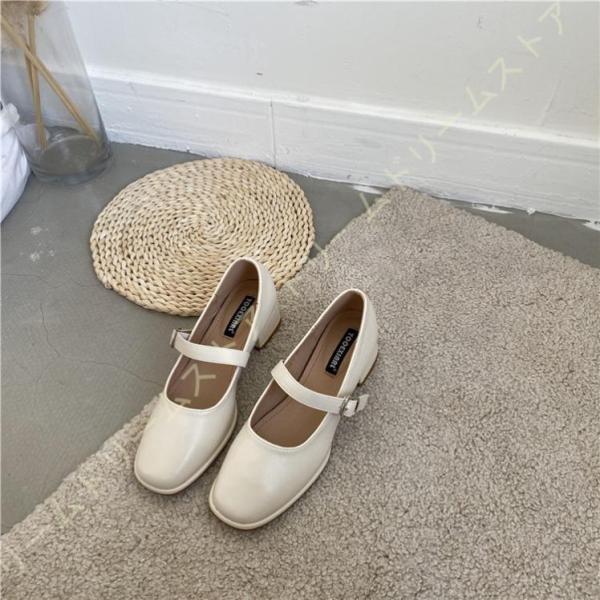 パンプス ストラップ 黒 チャンキーヒール 3.5cmヒール 痛くない