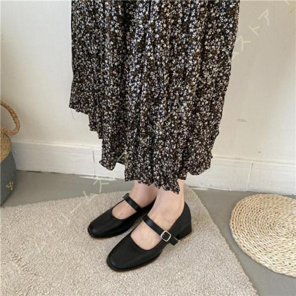 パンプス ストラップ 黒 チャンキーヒール 3.5cmヒール 痛くない スクエアトゥ クローバー株式会社 3E レザー レディース おしゃれ 可愛い 太めヒール 走れる 甲ストラップ 婦人靴 パンプス ストラップ 黒 チャンキーヒール 3.5cmヒール 痛くない