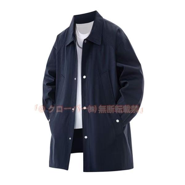 スプリングコート メンズ ステンカラーコート ハーフコート 無地 通勤 通学 クローバー株式会社 カジュアル ジャケット アウター 薄手 春 秋 ビジネスコート 軽量 防風 男性 仕事 20