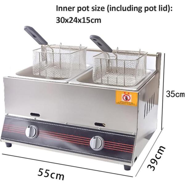 フライヤー 業務用 プロパン天ぷら鍋 ガス油フライヤー ステンレス鋼の