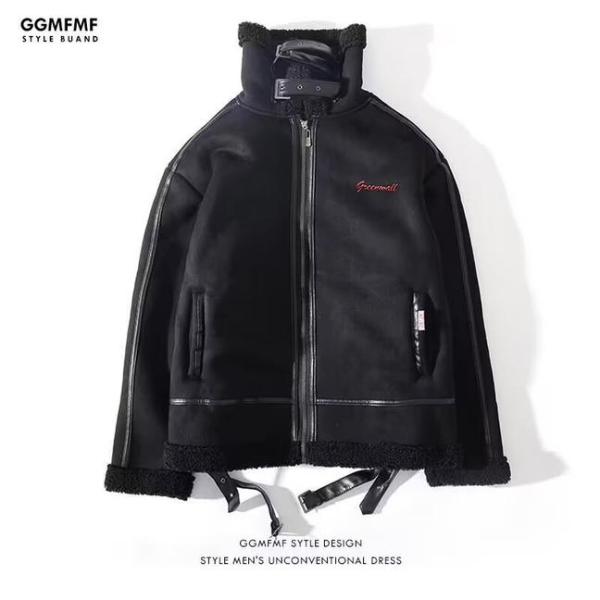 ムートンコート メンズ ムートンジャケット 裏ボア 裏起毛 ミリタリー