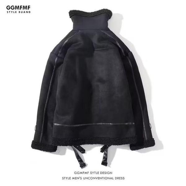 ムートンコート メンズ ムートンジャケット 裏ボア 裏起毛 ミリタリー