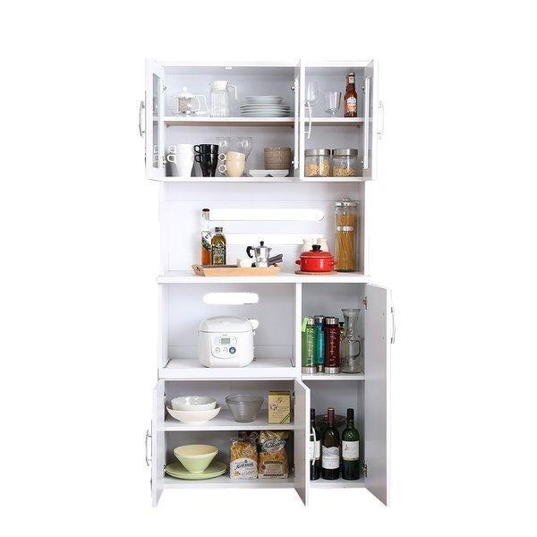 食器棚 収納 おしゃれ 北欧 スリム ハイタイプ レンジ台 幅90cm キッチンボード コンセント付