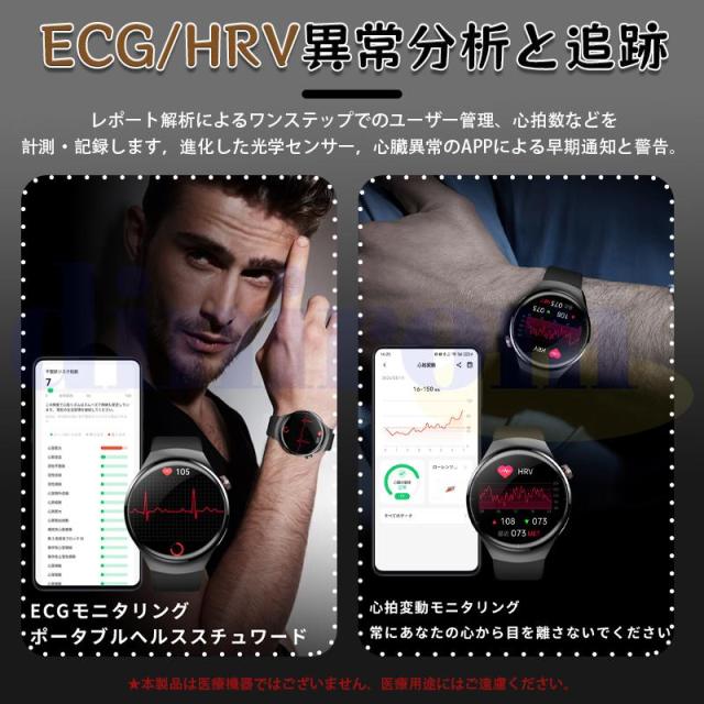 スマートウォッチ 医療レベル血糖値 健康管理 ECG心電図 体組成 血液成分分析 bluetooth5.3通話 体温 心拍数 血中酸素 音楽制御 血圧 睡眠監視 歩数計 新登場_3