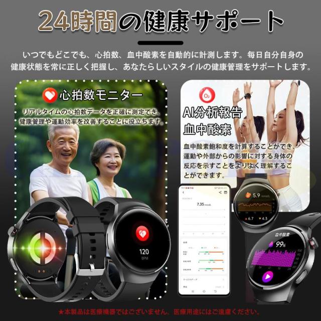 スマートウォッチ 医療レベル血糖値 健康管理 ECG心電図 体組成 血液成分分析 bluetooth5.3通話 体温 心拍数 血中酸素 音楽制御 血圧 睡眠監視 歩数計 新登場_6