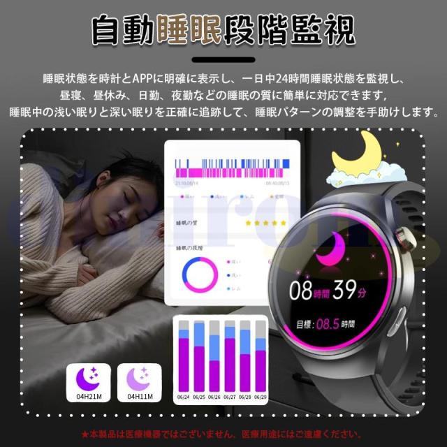 スマートウォッチ 医療レベル血糖値 健康管理 ECG心電図 体組成 血液成分分析 bluetooth5.3通話 体温 心拍数 血中酸素 音楽制御 血圧 睡眠監視 歩数計 新登場_7