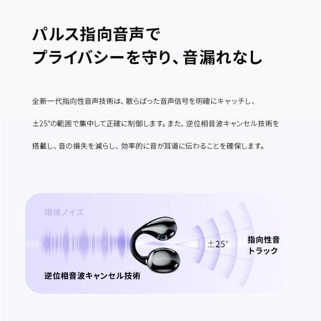 空気伝導イヤホン Bluetooth5.4 完全ワイヤレスイヤホン 最新モデル ながら聴き ENCノイズキャンセリング HiFi高音質 左右完全分離_7