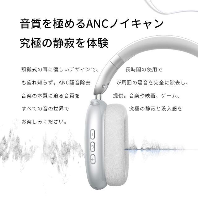 ワイヤレスヘッドホン 2025最新 ANCノイズキャンセリング ヘッドセット