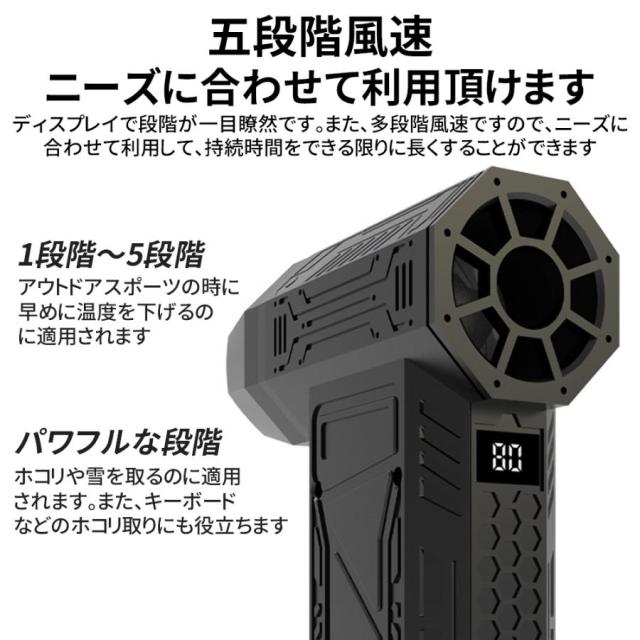 【10000mAh・超強力風速60m/s】エアダスター 電動 ブロワー 200000RPM 風量3段階 超強力 充電式 小型 ノズル付 空気入れ PC掃除 キーボード 車内 洗車用_4